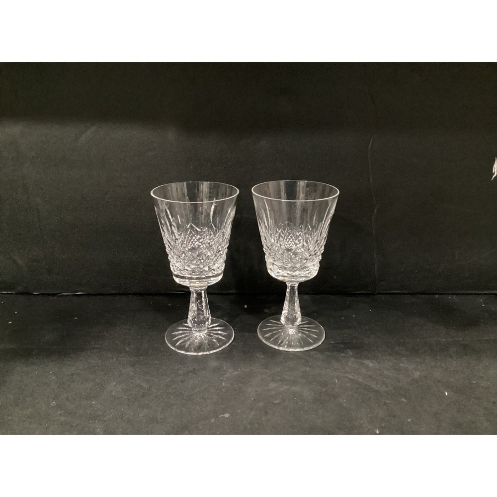 Set of 2 Waterford Crystal Kenmare Cut Glass Claret Wine 6" Goblets